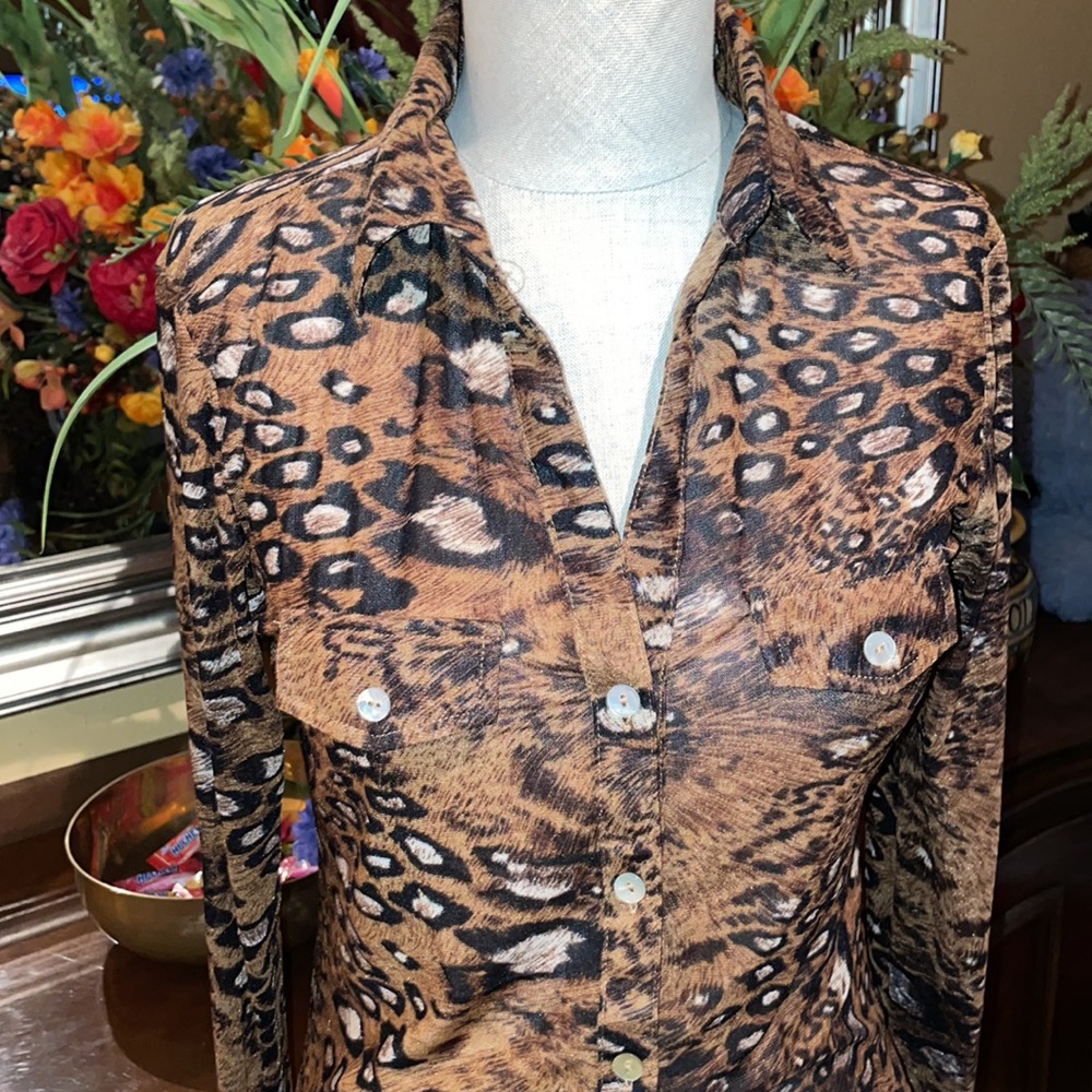 S Line Black Label Leopard Print Button Down Shirt - image 3